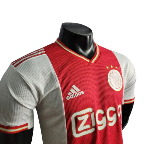 Camisa Ajax Home 21/22 Adidas Masculina Jogador - Branco e Vermelho