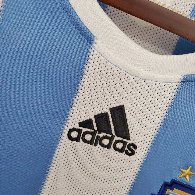 Camisa Retrô Argentina Adidas 2010/11 Azul e Branco
