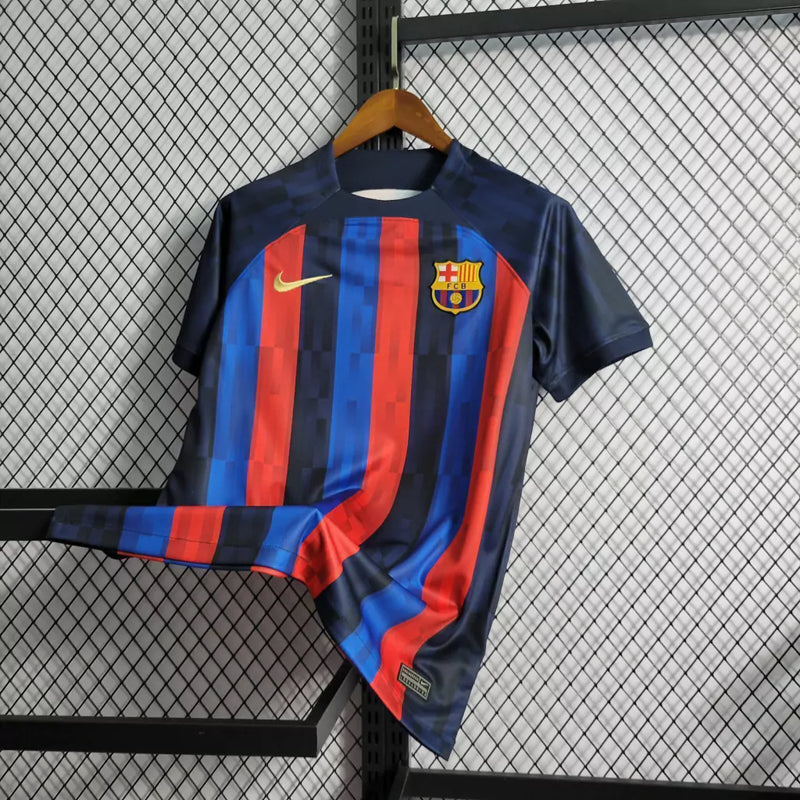 Camisa Barcelona I Home 2022/23 Torcedor Masculino Azul e Grená