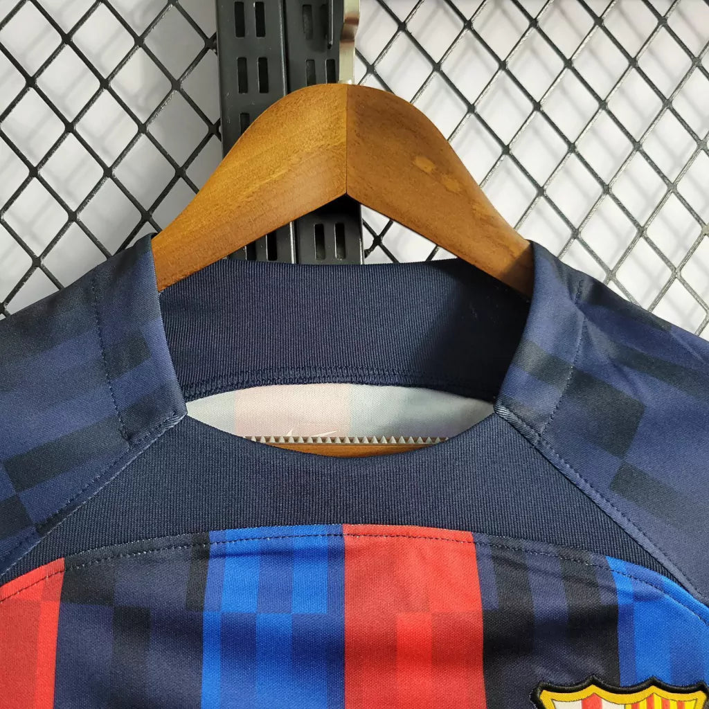 Camisa Barcelona I Home 2022/23 Torcedor Masculino Azul e Grená