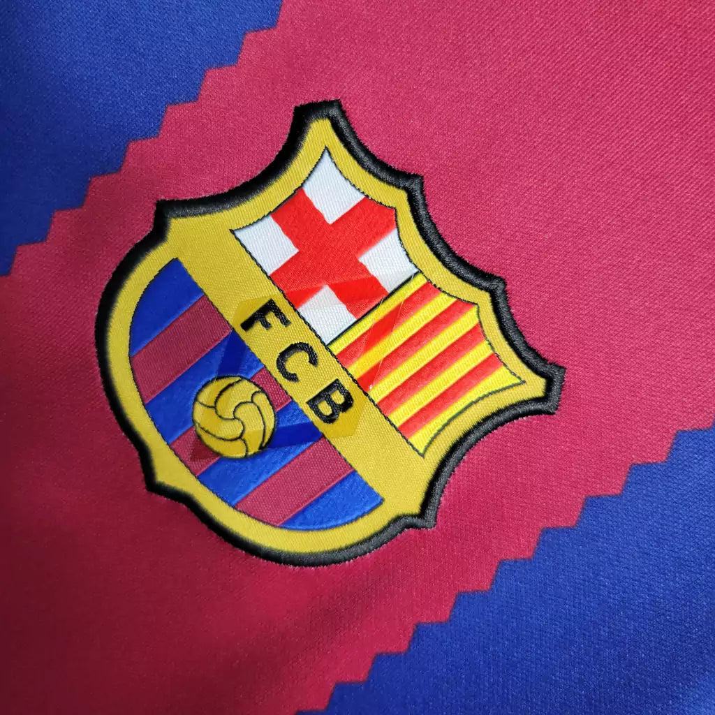 Camisa Barcelona I Home Nike Torcedor 2023/24 Masculino Azul e Grená