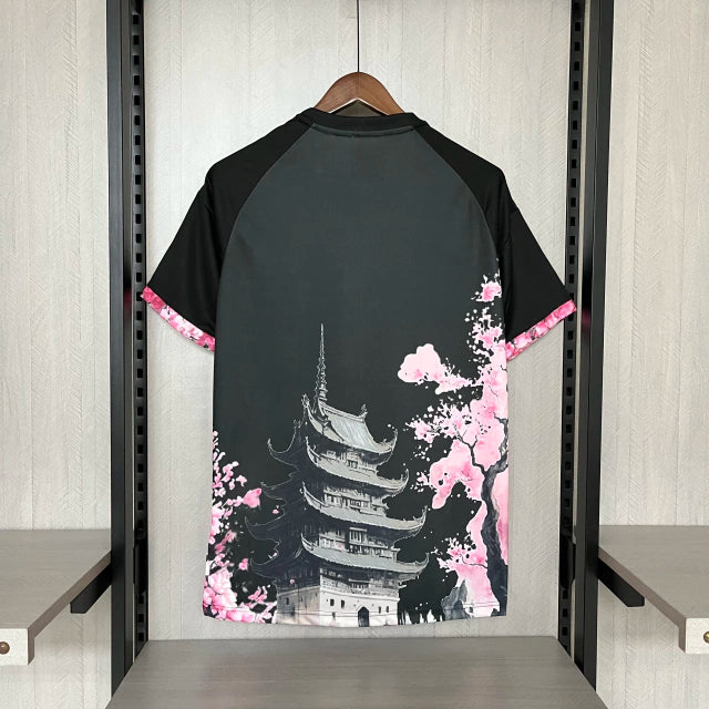 Camisa Japão Edição Dragão Sakura Adidas 2024/25 Torcedor Masculino Preto e Rosa