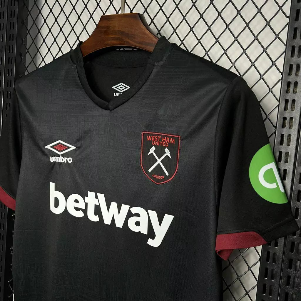 Camisa West Ham II Away Umbro 2024/25 Torcedor Masculino Preto