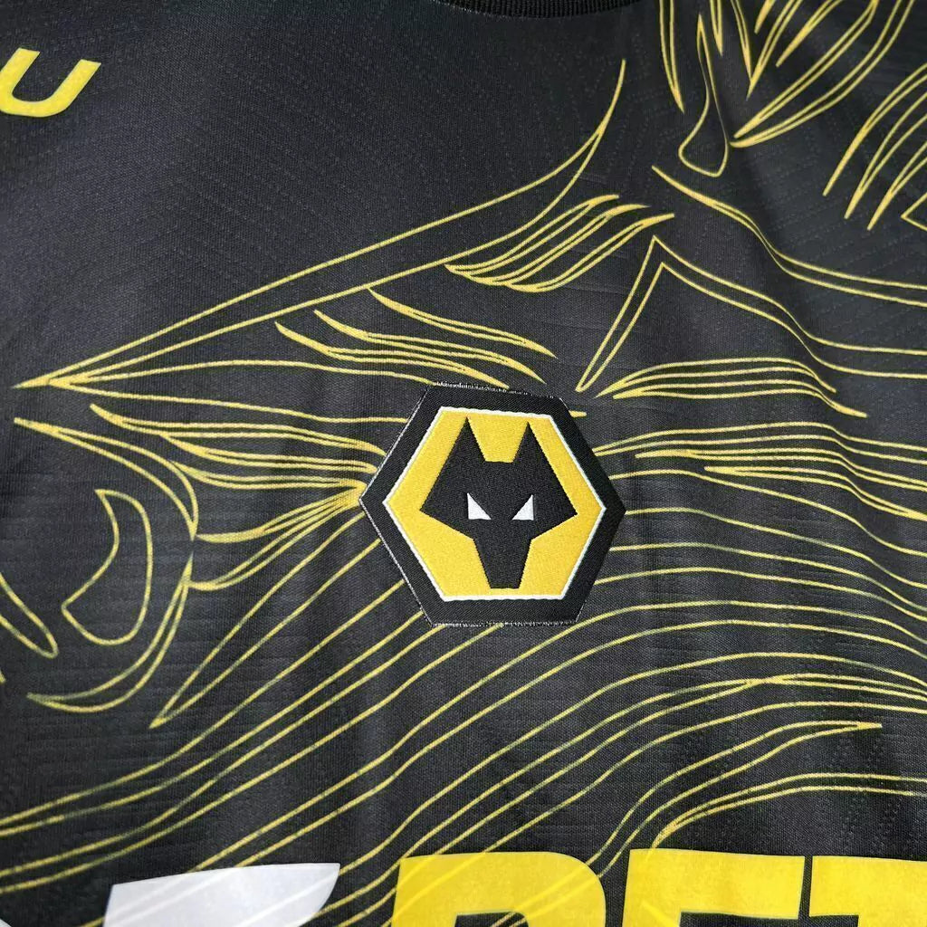 Camisa Wolverhampton II Away 2024/25 Sudu Torcedor Masculino Preto