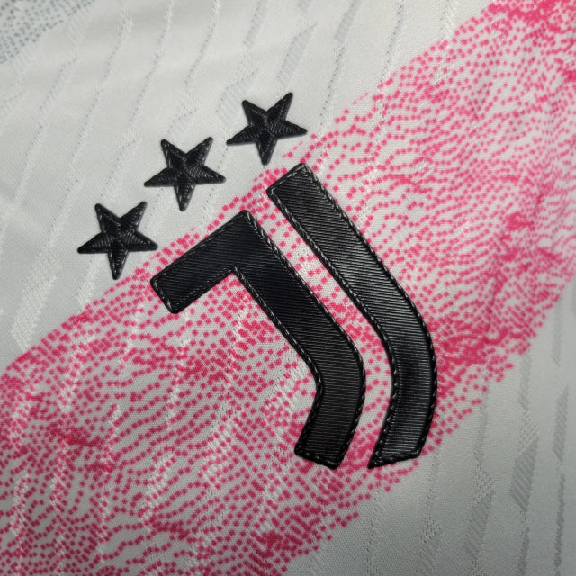 Camisa Juventus 23/24 Jogador Adidas Masculina - Branco e Rosa