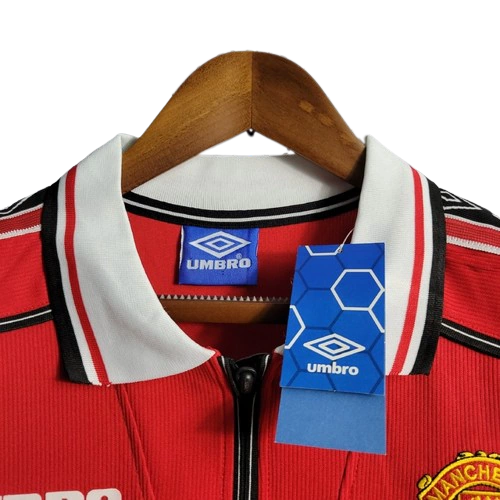Camisa Manchester United Retrô Manga Longa Umbro 1998/1999 Vermelha