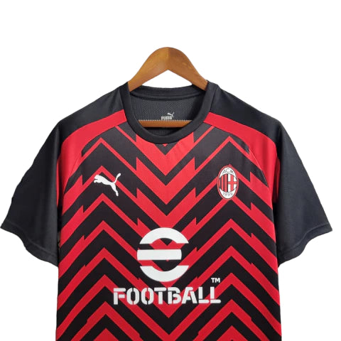 Camisa Milan Treino 23/24 - Torcedor Puma Masculina - Vermelho e Preto