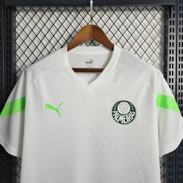 Camisa Palmeiras Treino 23/24 - Torcedor Puma Masculina - Branco e Verde Limão