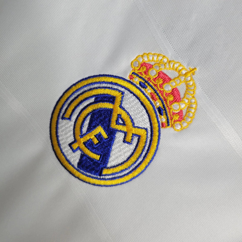 Camisa Retrô Real Madrid Manga Longa I Adidas Home 2013/14 Masculino Branco