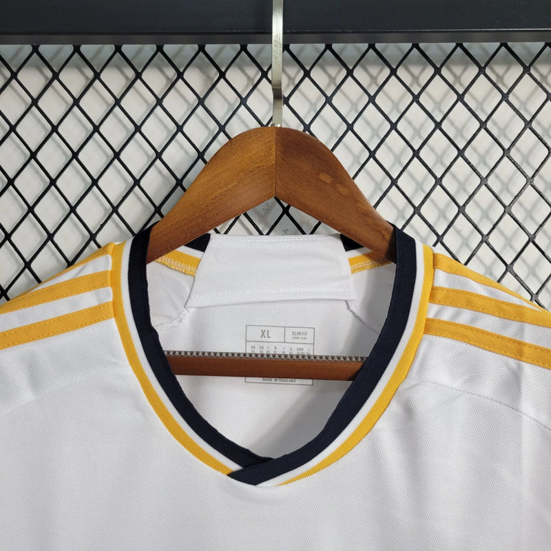 Camisa Real Madrid I Manga Longa - 2023/24 Torcedor Adidas Masculino Branco