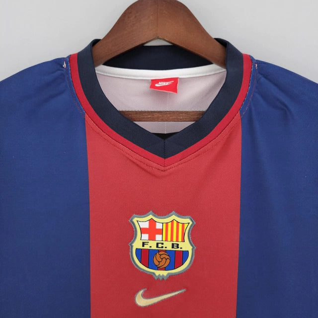 Camisa Retrô Barcelona Home Nike 1998/99 Masculino - Azul e Grená