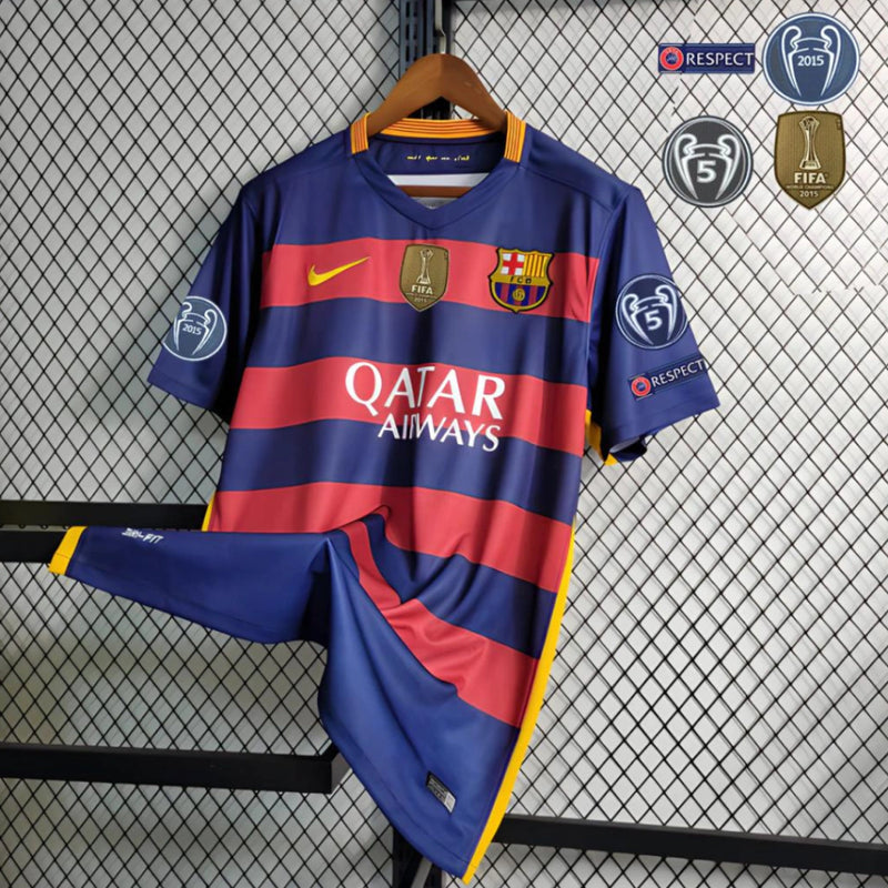 Camisa Retro Barcelona Nike 2015/16 Masculino Azul e Grená