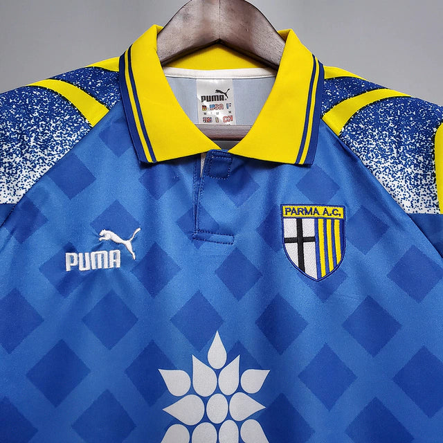 Camisa Retrô Parma Puma 1995/97 Masculino Azul e Amarelo
