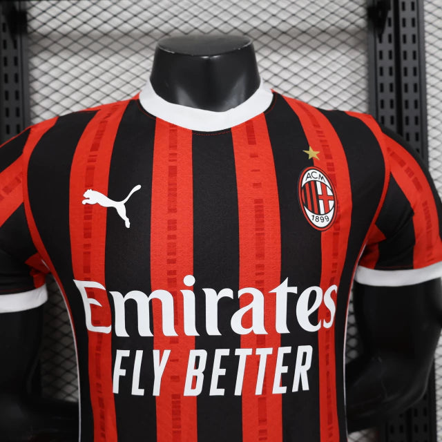 Camisa AC Milan I Home Puma Jogador 2024/25 Masculino Vermelho e Preto