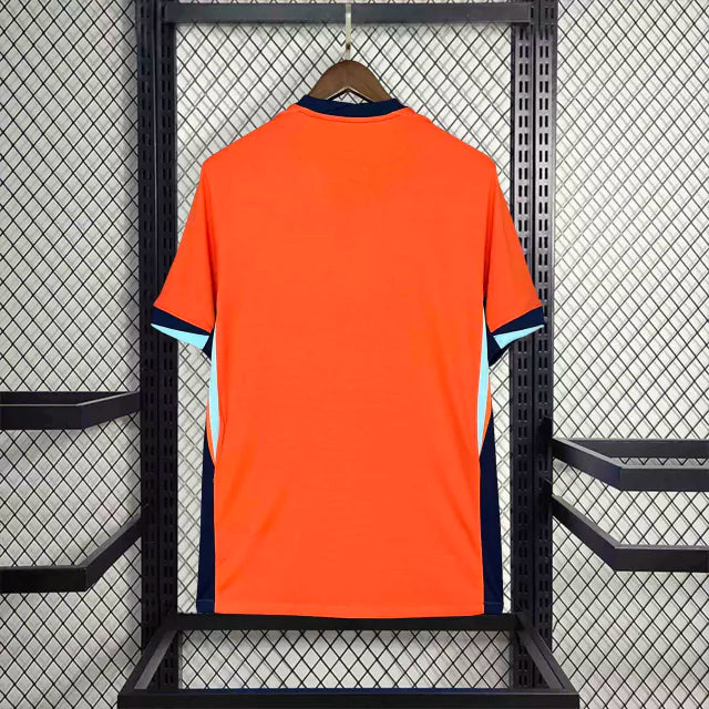 Camisa Holanda I Home Nike Torcedor 2024/25 Masculino Laranja