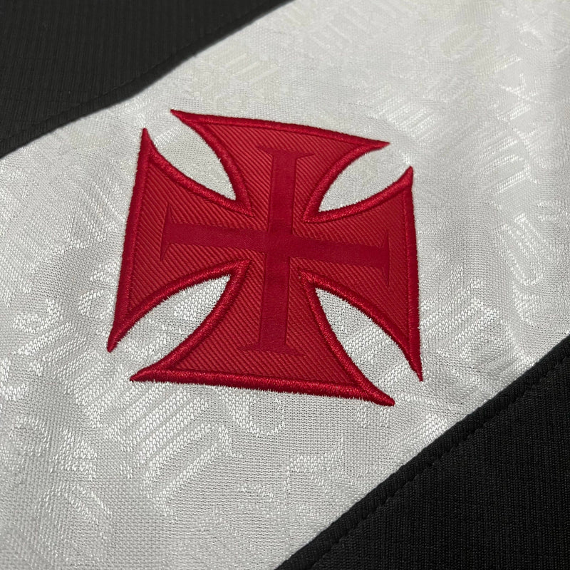 Camisa Vasco da Gama I Home 2024/25 Kappa Torcedor Masculino Preto e Branco