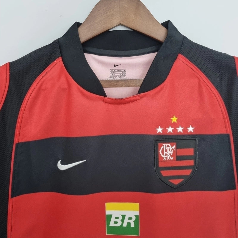 Camisa Retrô Flamengo I 2001/03 Masculina Torcedor Vermelha e Preta