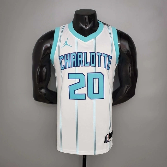 Camisa Regata Charlotte Hornets Branca e Azul - Nike Jordan - Masculina