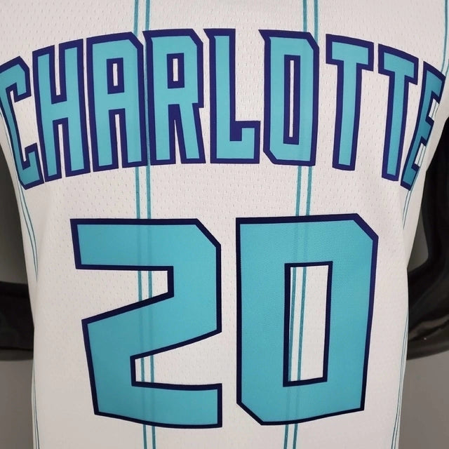 Camisa Regata Charlotte Hornets Branca e Azul - Nike Jordan - Masculina