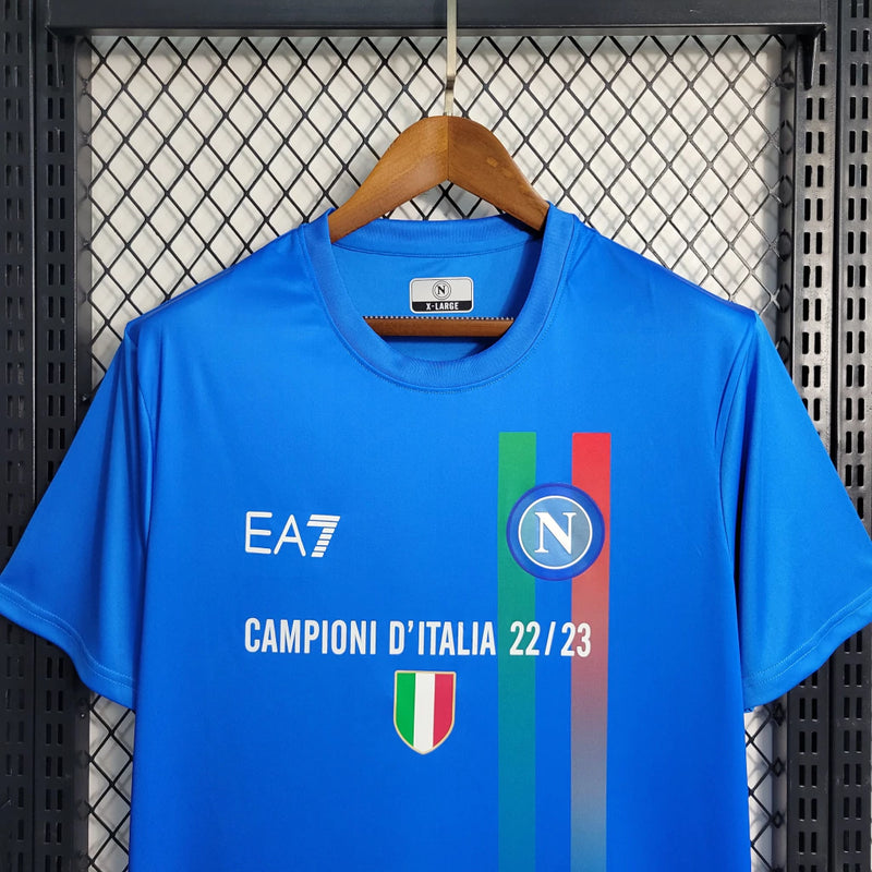 Camisa Napoli EA7 Comemorativa Campeão Italiano - 22/23 Masculino Azul