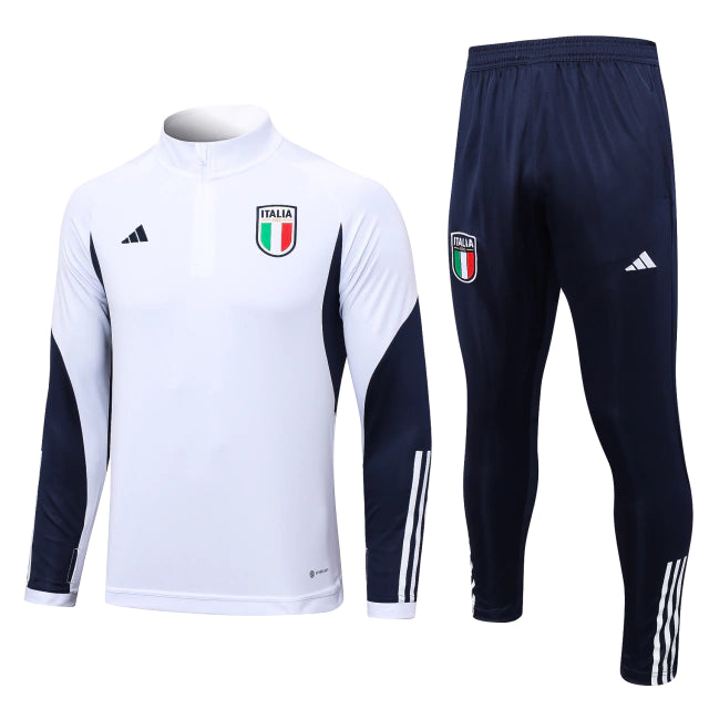 Conjunto De Treino Itália 2023/24 Masculino Adidas Branco