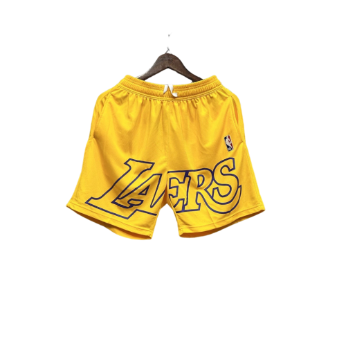 Shorts NBA Lakers 23/24 Casual - Nike - Branco - Preto - Amarelo - Azul