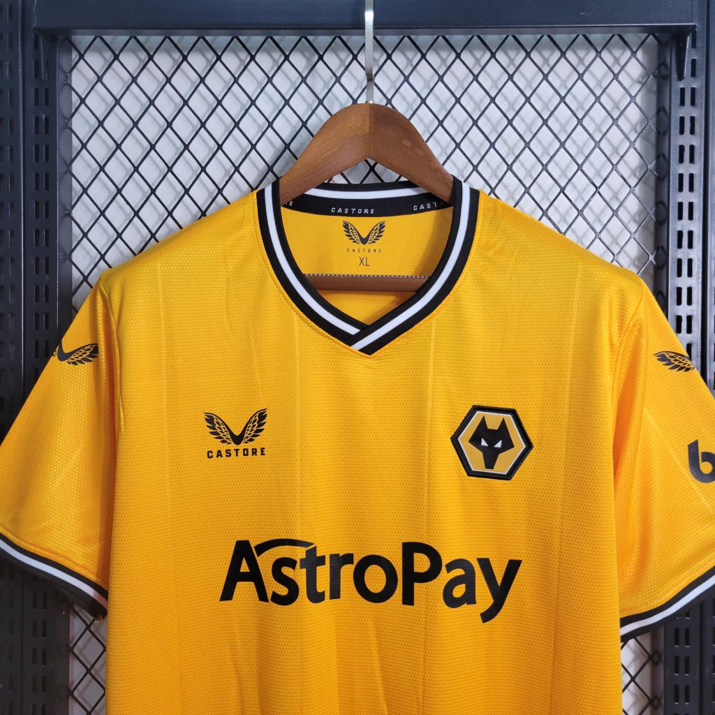 Camisa Wolverhampton I Home 2023/24 Castore Torcedor Masculino Laranja