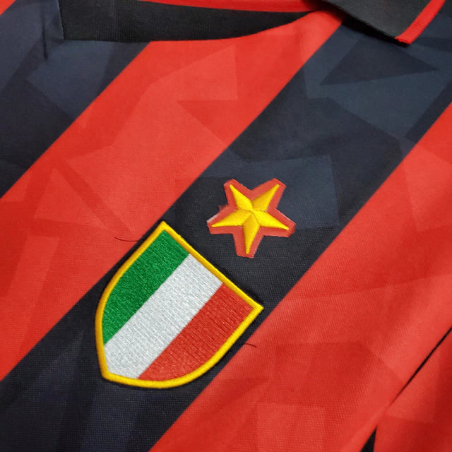 Camisa Milan Retrô 1993/1994 Vermelha e Preta - Lotto