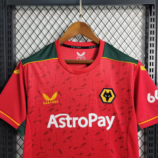 Camisa Wolverhampton II Away 2023/24 Castore Torcedor Masculino Vermelho