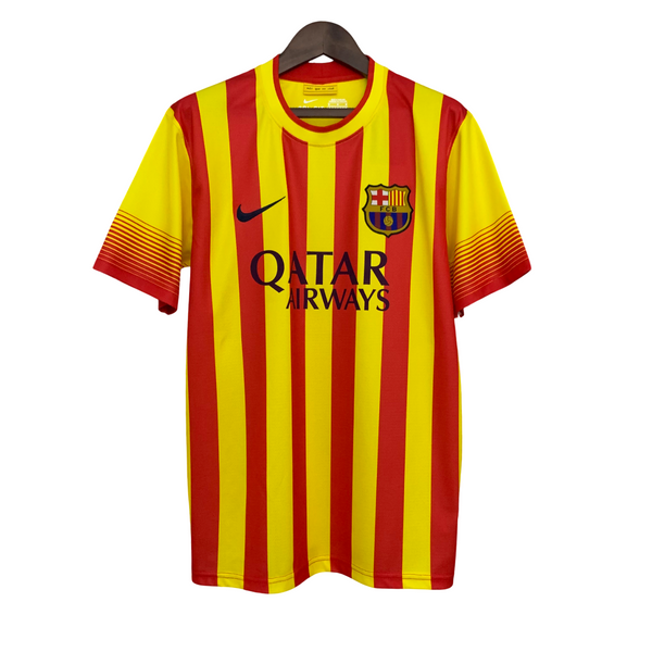 Camisa Retrô Barcelona Away 2013/14 Nike Masculino - Amarelo e Vermelho