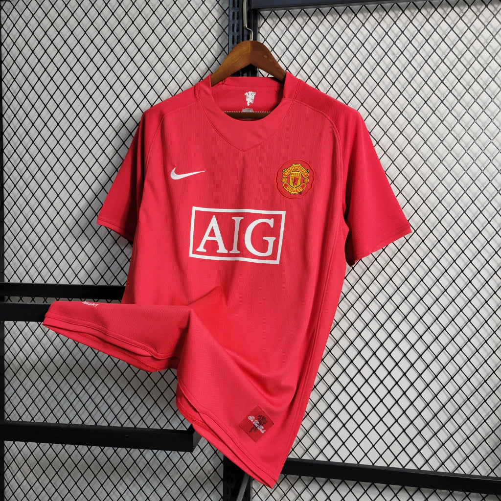 Camisa Retrô Manchester United I Home 2007/08 Masculino Vermelho