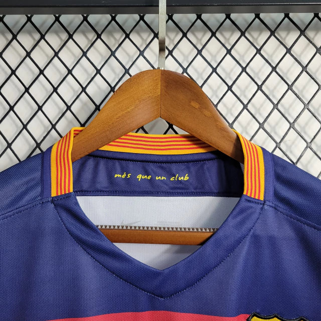 Camisa Retro Barcelona I Home Nike 2015/16 Masculino Azul e Grená 15/16