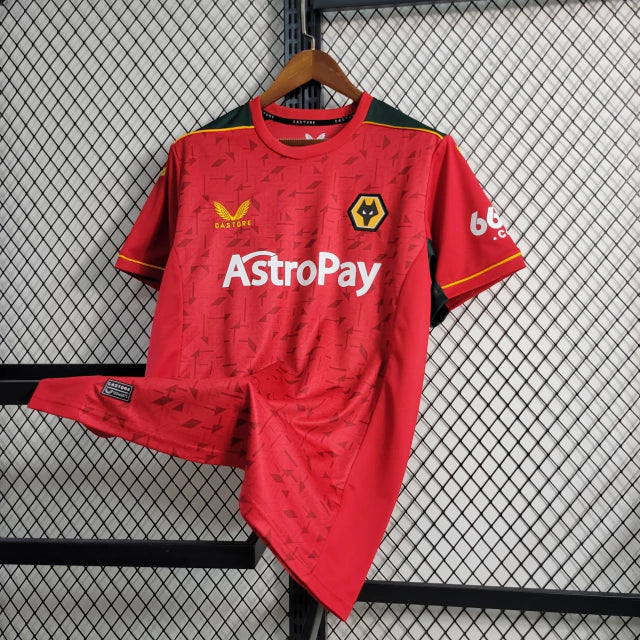 Camisa Wolverhampton II Away 2023/24 Castore Torcedor Masculino Vermelho