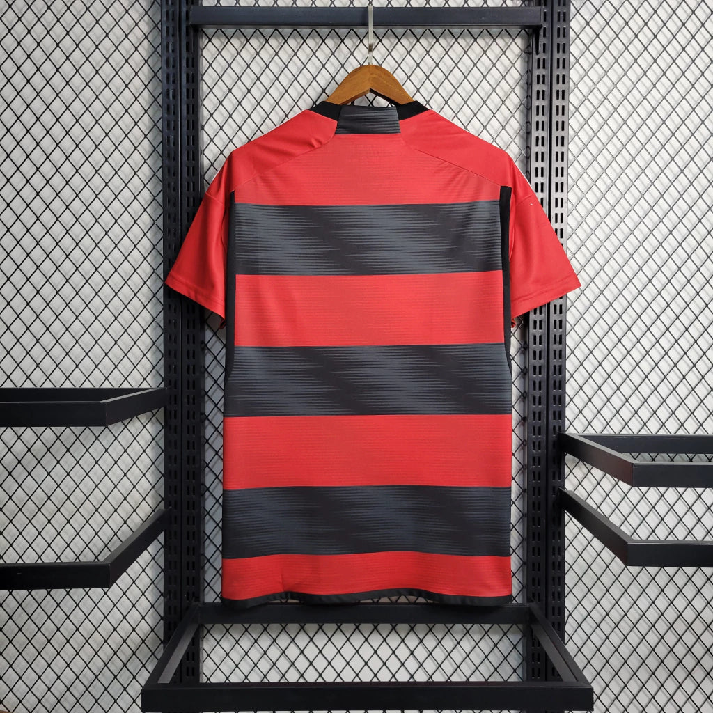 Camisa Flamengo I Home 2023/24 Torcedor Adidas Masculino Vermelho e Preto