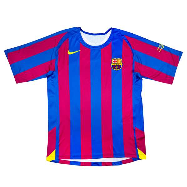 Camisa Retrô Barcelona Home 2005/06 Nike Masculino - Azul e Vermelho
