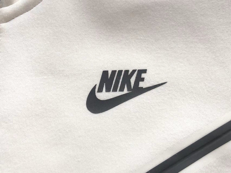 Conjunto Nike Tech Fleece Branco Zíper Longo