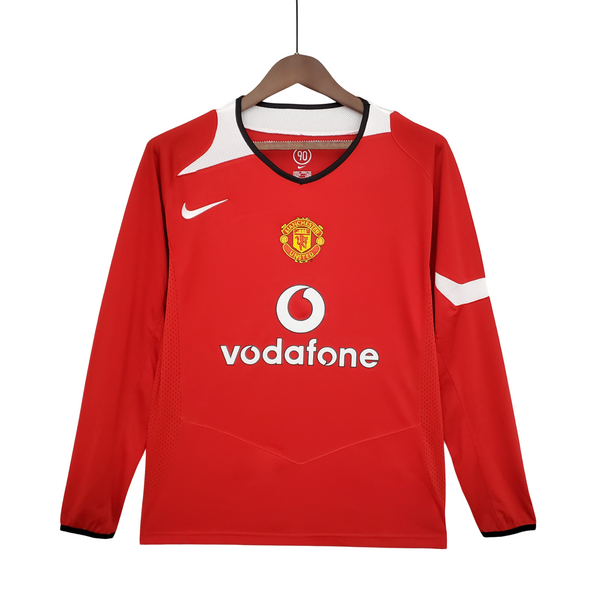 Camisa Retro Manchester United Manga Longa 04/06 Home Nike Torcedor - Vermelho