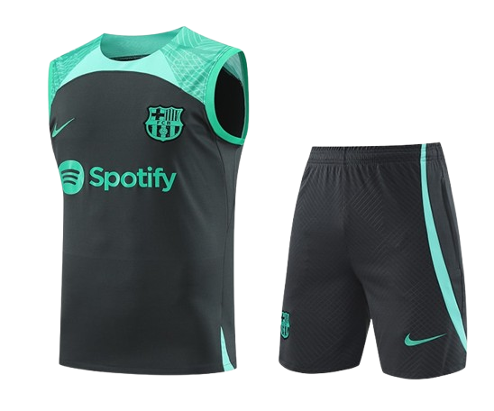 Conjunto Regata Barcelona Nike 2023/24 Preto e Verde