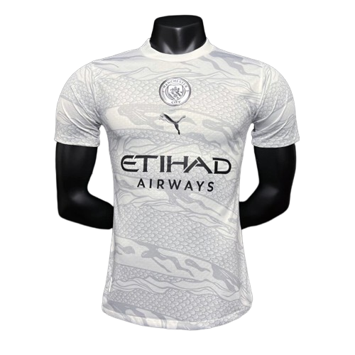 Camisa Manchester City “Ano do Dragão de Madeira” Jogador Masculino 2024/25 Branco