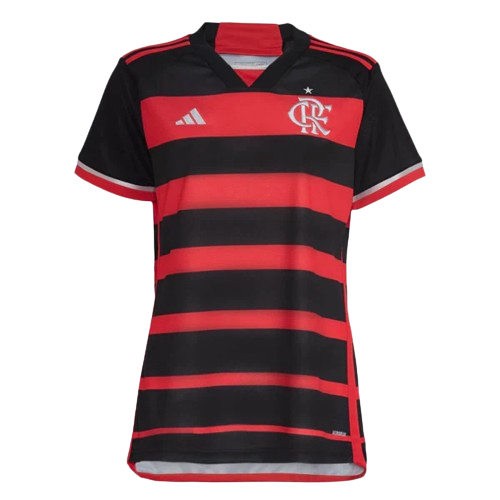 Camisa Flamengo Home 24/25 s/n° Torcedor Feminina - Preto e vermelho