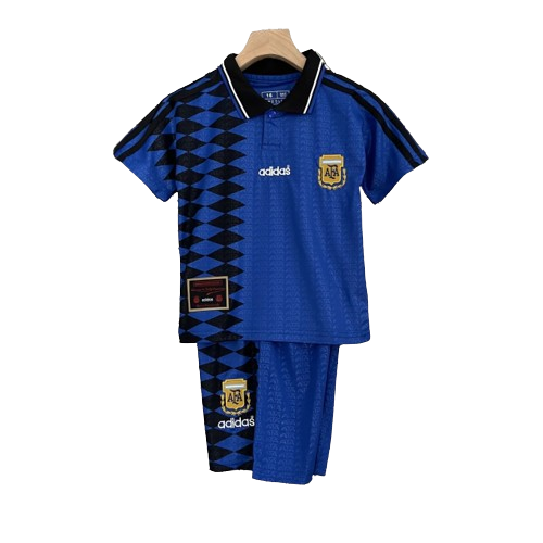 Kit Infantil Retro Seleção Argentina II - 1994 Azul