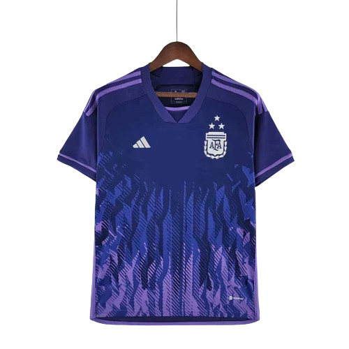 Camisa Argentina Adidas 2022/23 Away (3 ESTRELAS) Masculino Azul e Roxo