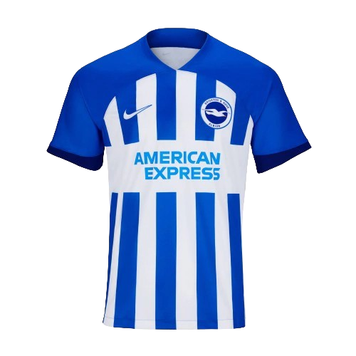 Camisa Brighton I Home 2023/24 Nike Torcedor Masculino Branco e Azul