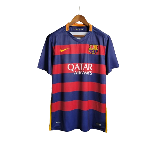 Camisa Retro Barcelona I Home Nike 2015/16 Masculino Azul e Grená