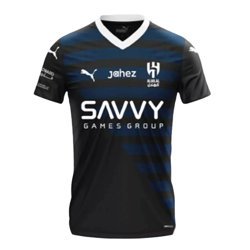 Camisa Al Hilal III Third Puma 2023/24  Masculino Preto e Azul Escuro