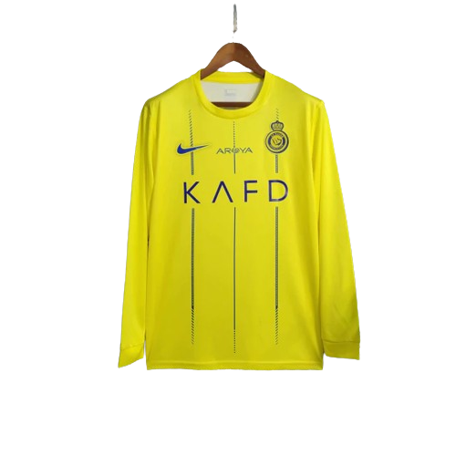 Camisa Al-Nassr Manga Longa Home Nike Torcedor 23/24  Masculino Amarelo