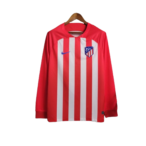 Camisa Atlético de Madrid I Home Manga longa Nike Torcedor Masculino Vermelho e Branco