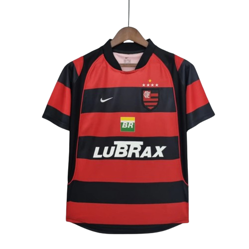 Camisa Retrô Flamengo I 2001/03 Masculina Torcedor Vermelha e Preta