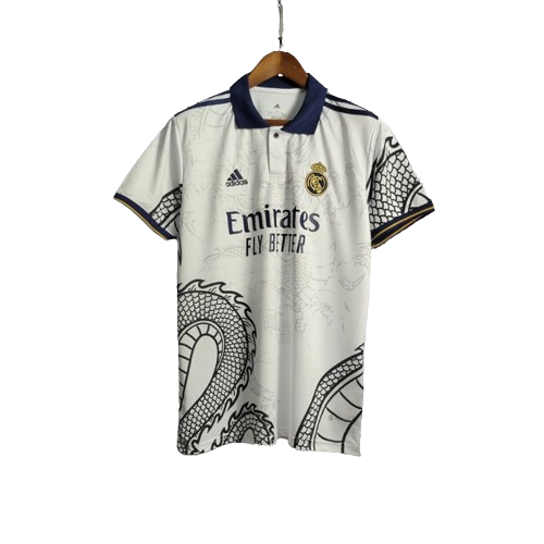 Camisa Real Madrid Dragão Concept Adidas Torcedor 2022/23 Masculino Branco