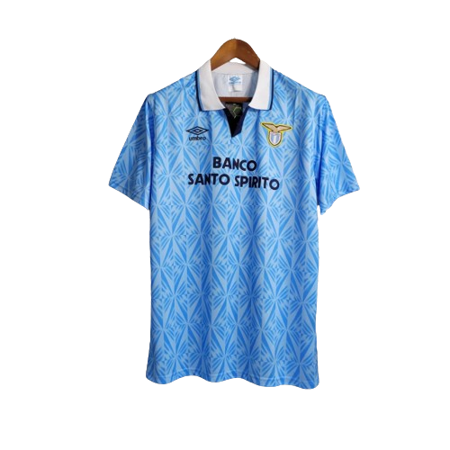 Camisa Retrô Lazio Umbro 1991/92 Masculino Branco e Azul